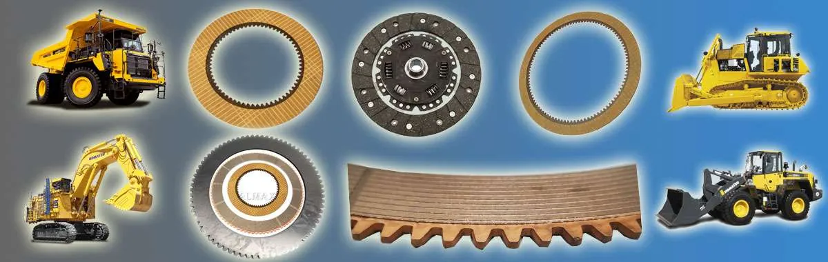 Friction discs for construction and heavy equipment